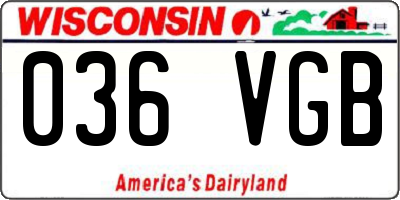 WI license plate 036VGB