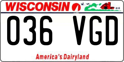 WI license plate 036VGD