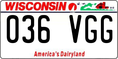 WI license plate 036VGG