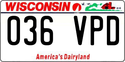 WI license plate 036VPD