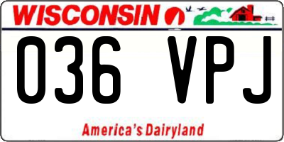 WI license plate 036VPJ