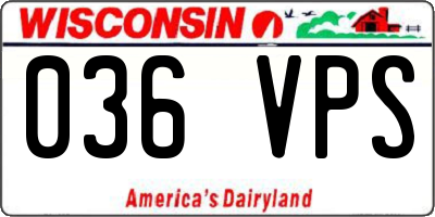 WI license plate 036VPS