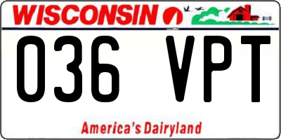 WI license plate 036VPT