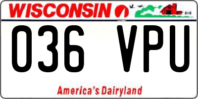 WI license plate 036VPU