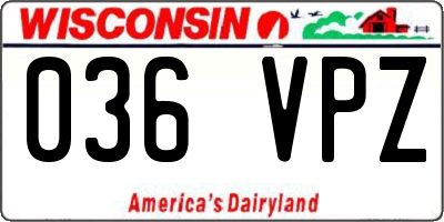 WI license plate 036VPZ