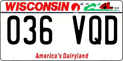 WI license plate 036VQD