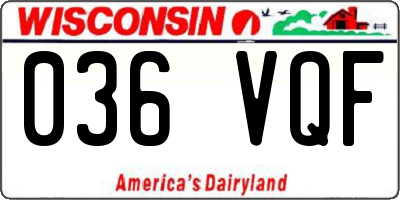 WI license plate 036VQF
