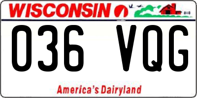 WI license plate 036VQG