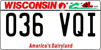 WI license plate 036VQI