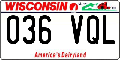 WI license plate 036VQL