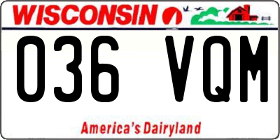 WI license plate 036VQM
