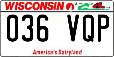 WI license plate 036VQP