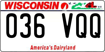 WI license plate 036VQQ