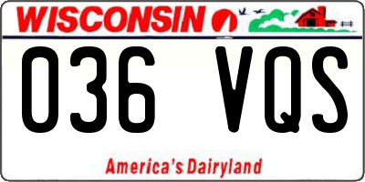 WI license plate 036VQS