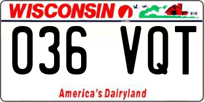 WI license plate 036VQT