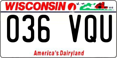 WI license plate 036VQU