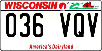 WI license plate 036VQV