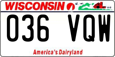 WI license plate 036VQW