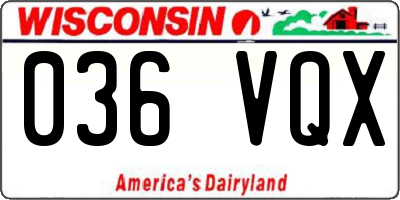 WI license plate 036VQX