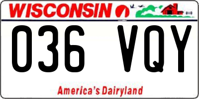 WI license plate 036VQY