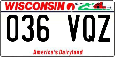 WI license plate 036VQZ