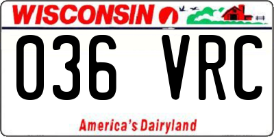 WI license plate 036VRC