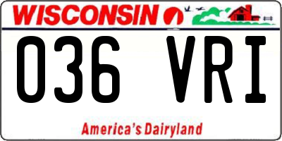 WI license plate 036VRI