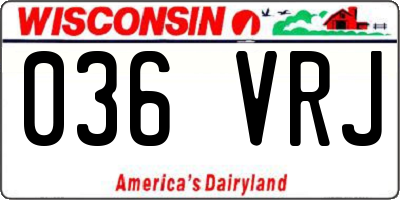 WI license plate 036VRJ