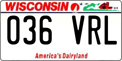 WI license plate 036VRL