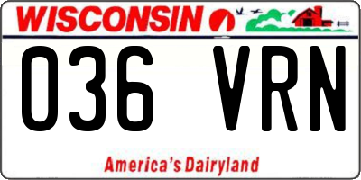 WI license plate 036VRN