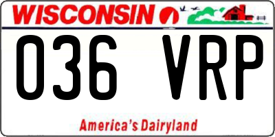 WI license plate 036VRP