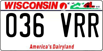 WI license plate 036VRR