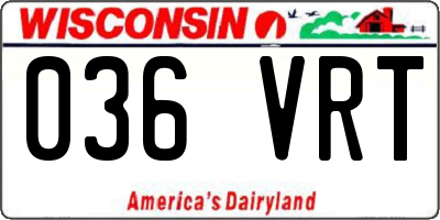 WI license plate 036VRT