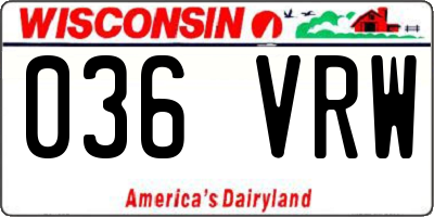 WI license plate 036VRW