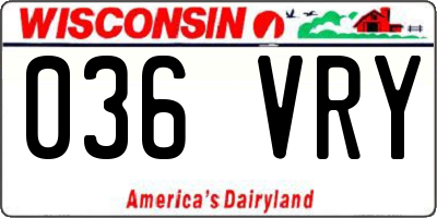 WI license plate 036VRY