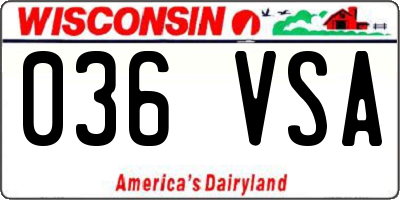 WI license plate 036VSA