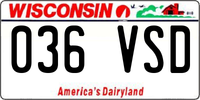 WI license plate 036VSD