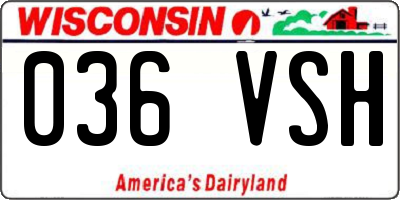 WI license plate 036VSH