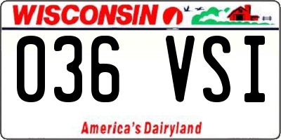 WI license plate 036VSI
