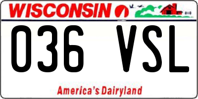 WI license plate 036VSL