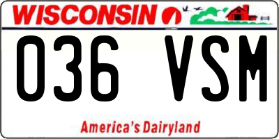 WI license plate 036VSM