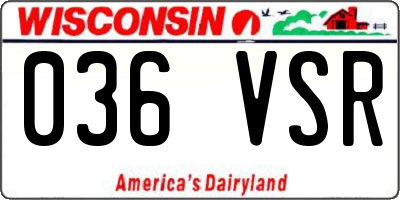 WI license plate 036VSR