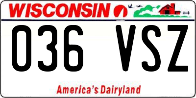 WI license plate 036VSZ