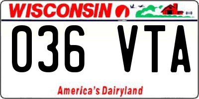 WI license plate 036VTA