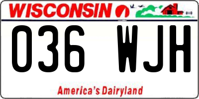 WI license plate 036WJH