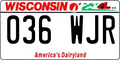 WI license plate 036WJR
