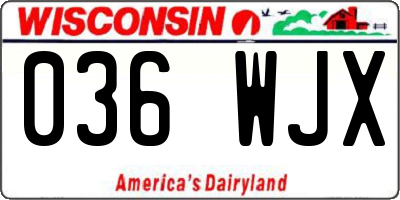WI license plate 036WJX