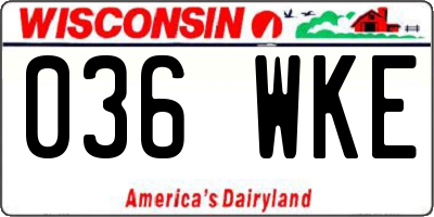 WI license plate 036WKE