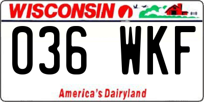 WI license plate 036WKF