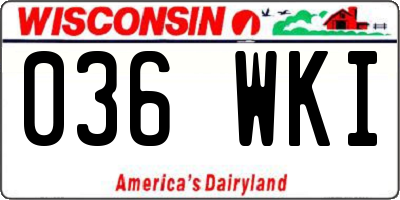 WI license plate 036WKI